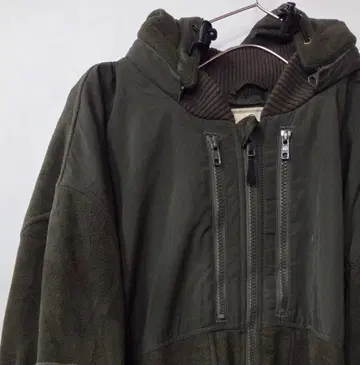 플리스 자켓 후드 부착 올리브 그린