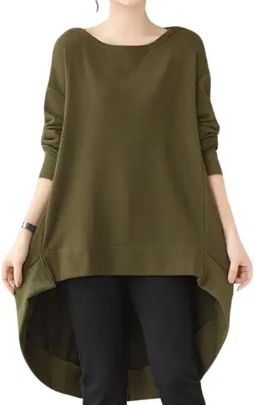 트레이닝복 여성용 롱 트레이닝복 빅 사이즈 카키 프리 사이즈