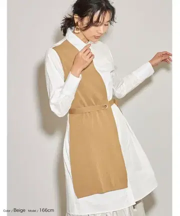 새상품급 MICALLE MICALLE 니트 부착 비대칭 셔츠 원피스