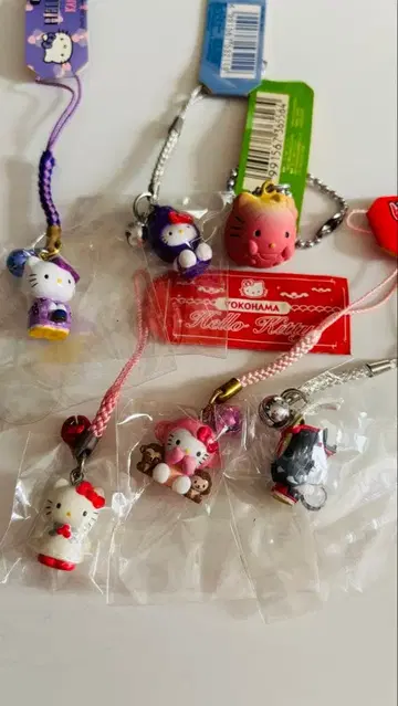 산리오 키티 끈 장식 6개 세트 지역 한정판