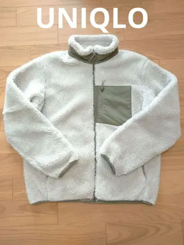 플리스 자켓 후드 부착 화이트