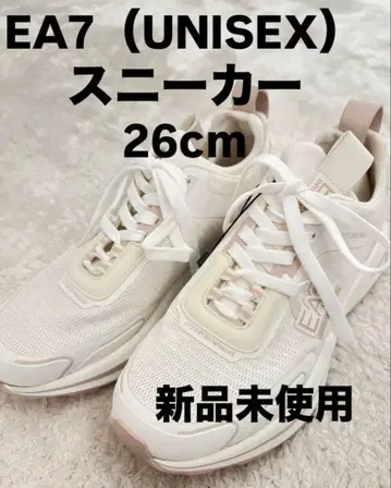 EA7 화이트 스니커즈 핑크 26cm UNISEX 헬스장 신발 스니커즈