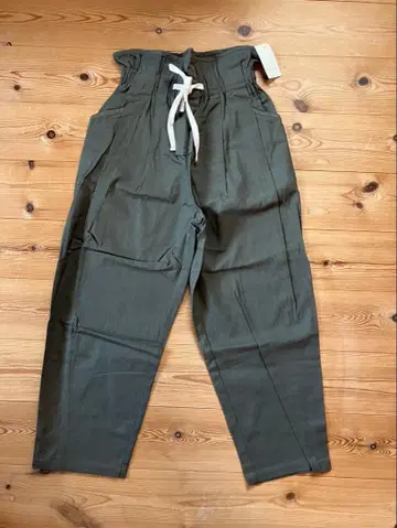 에프카소포 허리 프릴 리본 팬츠 카키