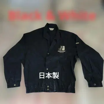 Black & White 남성용 자켓 개 프린트 L 네이비