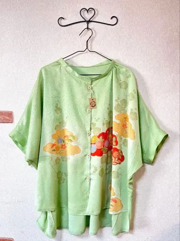 기모노 리메이크 돌먼 블라우스 빨간색