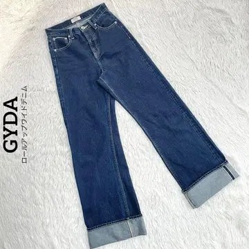 GYDA 셀비치 롤업 와이드 데님 다크 네이비 S 제이다
