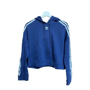 adidas 네이비 크롭 후디