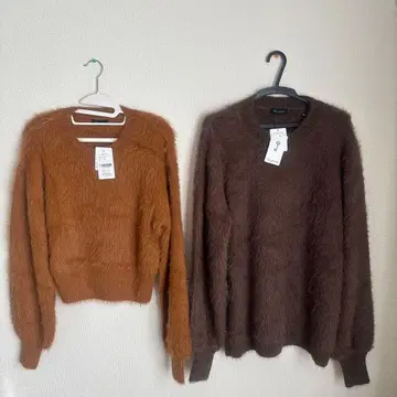 퍼풍 긴팔 스웨터 2색 세트 프리 사이즈