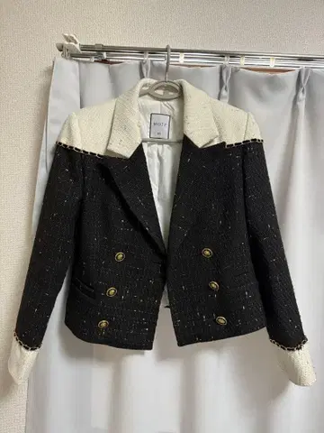 MOTF 더블 브레스트 자켓 XS 블랙 화이트