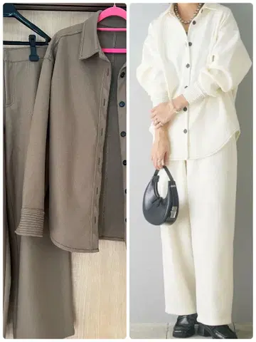 ESICA 브라운 플리스 셋업