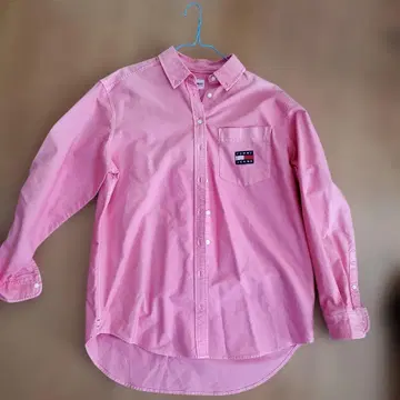 TOMMY JEANS 핑크 긴팔 셔츠 XS