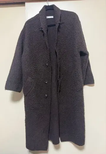 [ ZARA ] 보아 코트 루즈한 사이즈 다크 브라운