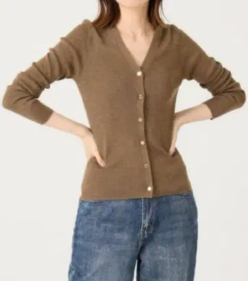 새상품급 IENA 2x1 리브 울 니트 가디건