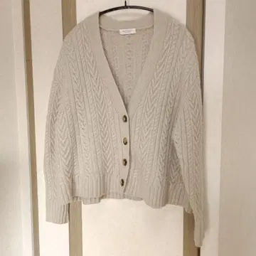 BEAUTY&YOUTH 케이블 니트 가디건 베이지