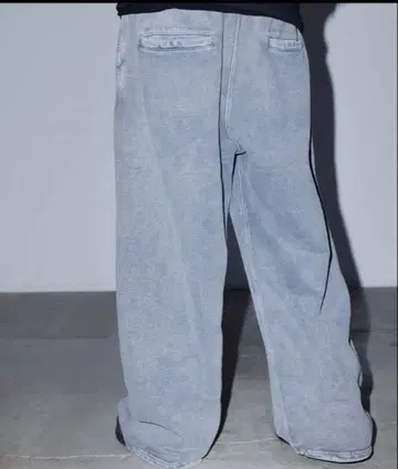 BEAMS 페이드 와이드 스웨트 팬츠