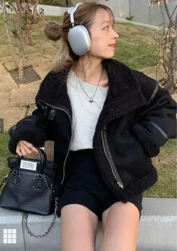 숏 기장 보아 무스탕 자켓 [K9058b]