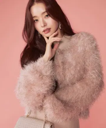 eimy 플러피 샤기 니트 가디건