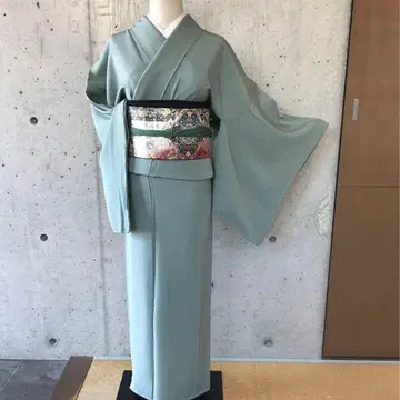 순수 실크 이로무지 이중 기모노 하나몬