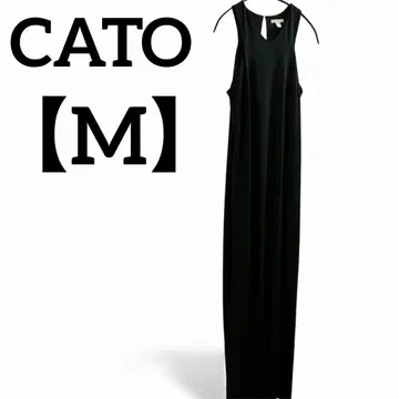 CATO [ M ] 블랙 슬리브리스 롱 원피스 블랙 심플 무지