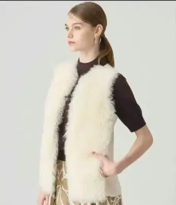 새상품 미사용 정가 10만 ANAYI 아나이 캐시미어 퍼 베스트