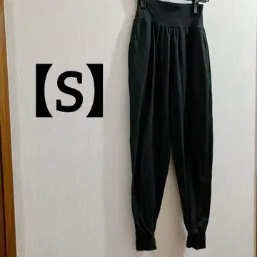 블랙 블랙 사루엘 팬츠 [S] 릴랙스 심플 무지