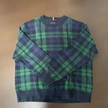 TOMMY HILFIGER 체크 무늬 니트 스웨터