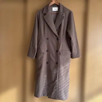 ANT 브라운 더블 브레스트 롱 코트