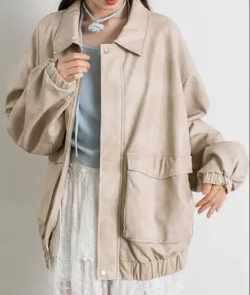 BIG 포켓 에코 가죽 블루종 OLIVE des OLIVE