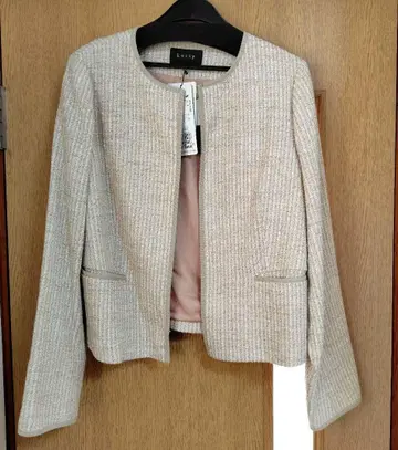 [택 포함 새상품] ketty 노카라 트위드 자켓