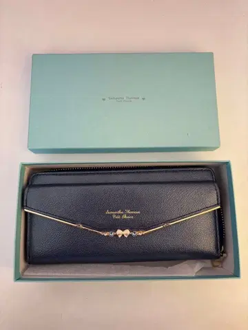 [ 새상품급 ] Samantha Thavasa 네이비 장지갑 박스 있음