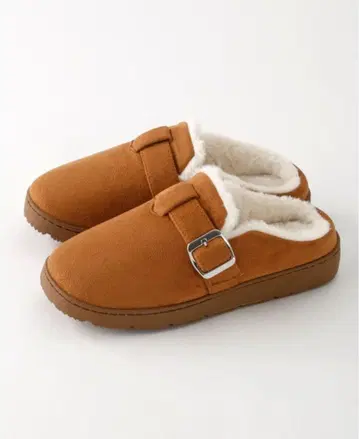 브라운 스웨이드풍 백리스 슬립온