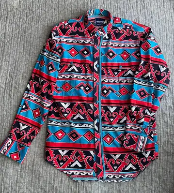 Wrangler 기하학 패턴 긴팔 셔츠