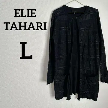 ELIE TAHARI [ L ] 블랙 여성용 긴팔 가디건