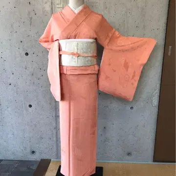 순수 실크 이로무지 지몬 아리 히토츠몬 이중 기모노