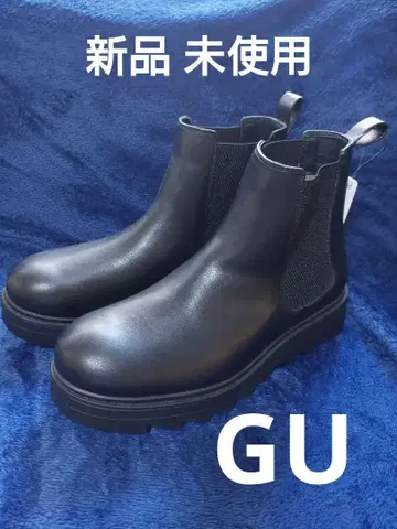 블랙 사이드 고어 부츠 통굽