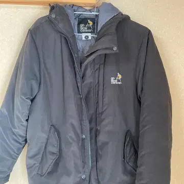 go slow caravan 후드 부착 패딩 자켓 블랙 아웃도어