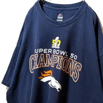 마제스틱 NFL 덴버 브롱코스 로고 T셔츠 네이비 2XL 구제 의류