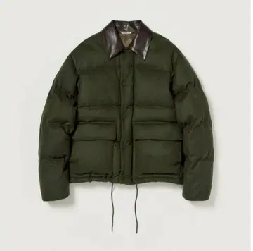 AURALEE 베이비 캐멀 플란넬 다운 블루종