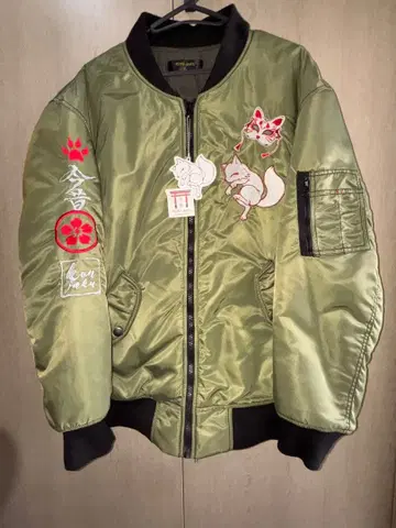 금석 여우 가면 나비 자켓