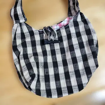 핸드메이드 캐주얼 체크 무늬 토트백
