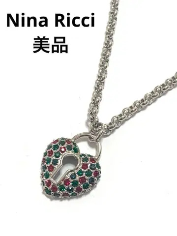 새상품급 Nina Ricci 니나리치 하트형 락 목걸이 빈티지