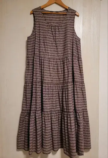 PINK HOUSE 오리지널 체크 슬리브리스 티어드 원피스