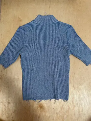 EMODA 리브 니트 반팔 블루