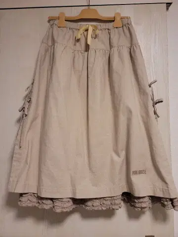 PINK HOUSE 코튼 린넨 캔버스 스커트