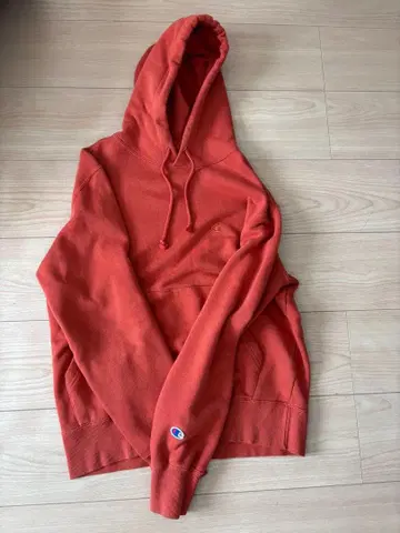Champion 오렌지 후드티 M 사이즈