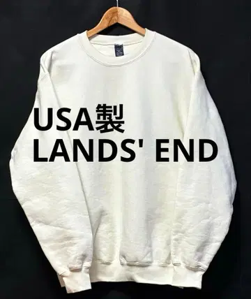 USA제 랜즈엔드 LANDS' END 맨투맨 화이트 속기모 하자 있음