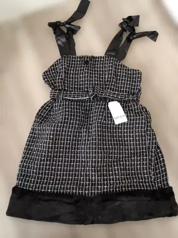 빅 사이즈//트위드//원피스//어깨 리본//지뢰계//3L