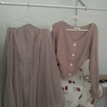 SNIDEL [ 2024년 겨울 ] 베이지 핑크 니트 가디건