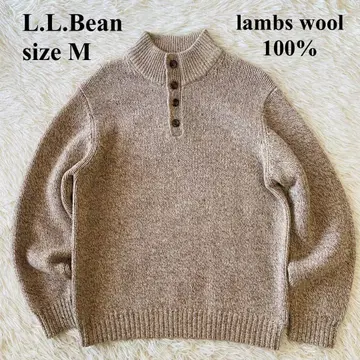 미사용품급 L.L.Bean 헨리넥 두툼한 라무 울 니트 스웨터