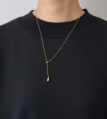 비어즐리 포인트 목걸이 골드